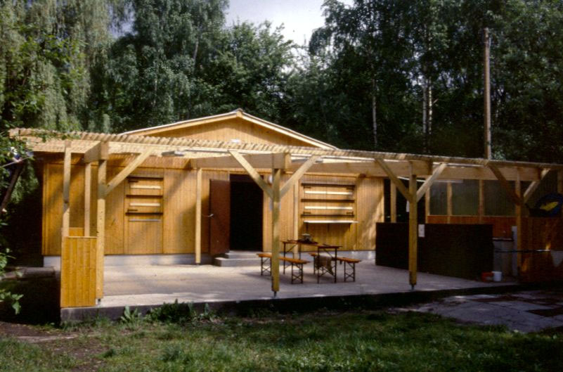 Holzrohbau des Vereinsheimes